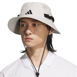 🆕 Adidas Mens 50+ Victory 4 Bucket Hat, Wonder Alumina Beige/Black, One Size